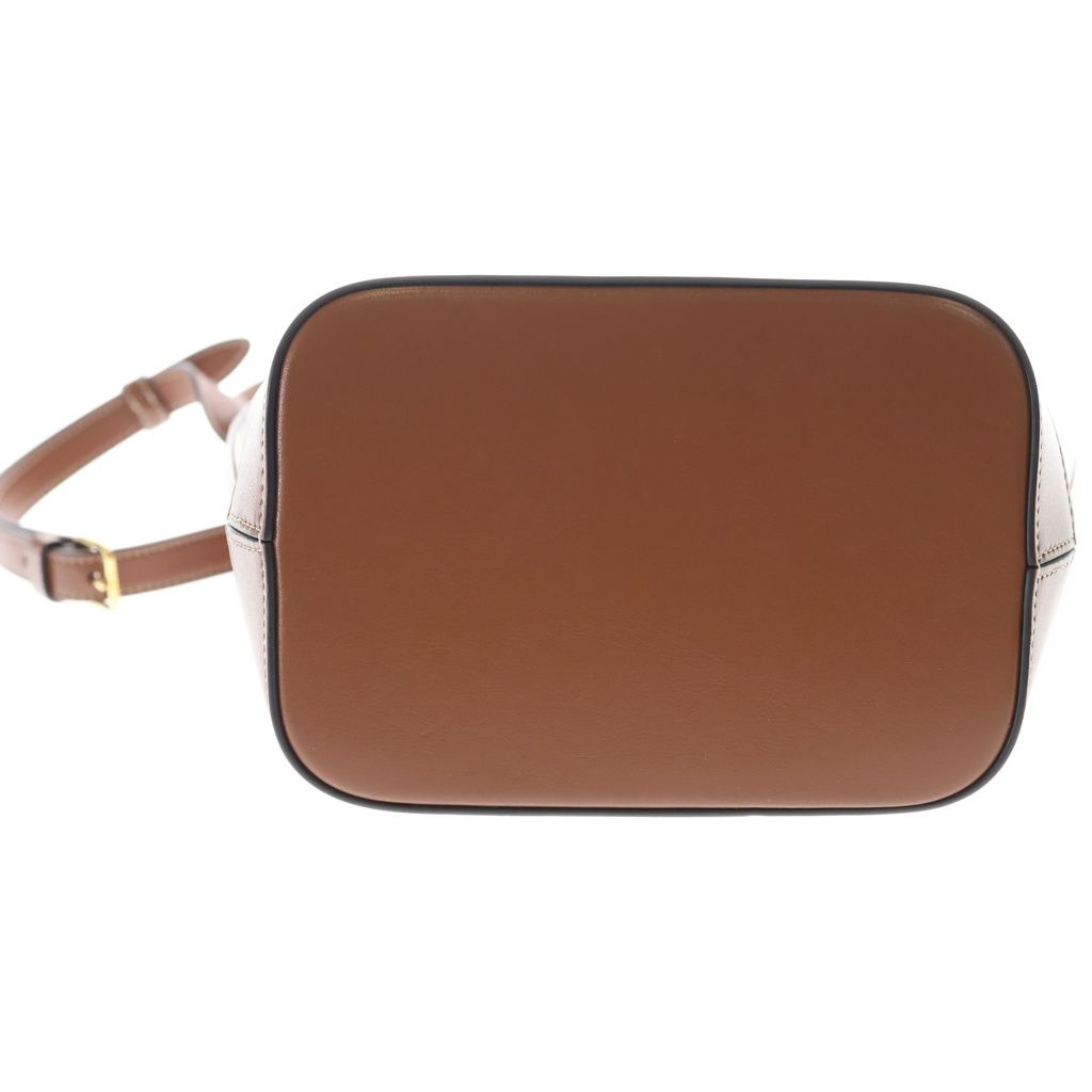 Celine Cuir Triomphe Small Shoulder Bag Brown Bucket Tan Leather Gold — view 4