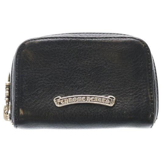 Chrome Hearts Coin Case Daga Zip Scroll Label Wallet Black
