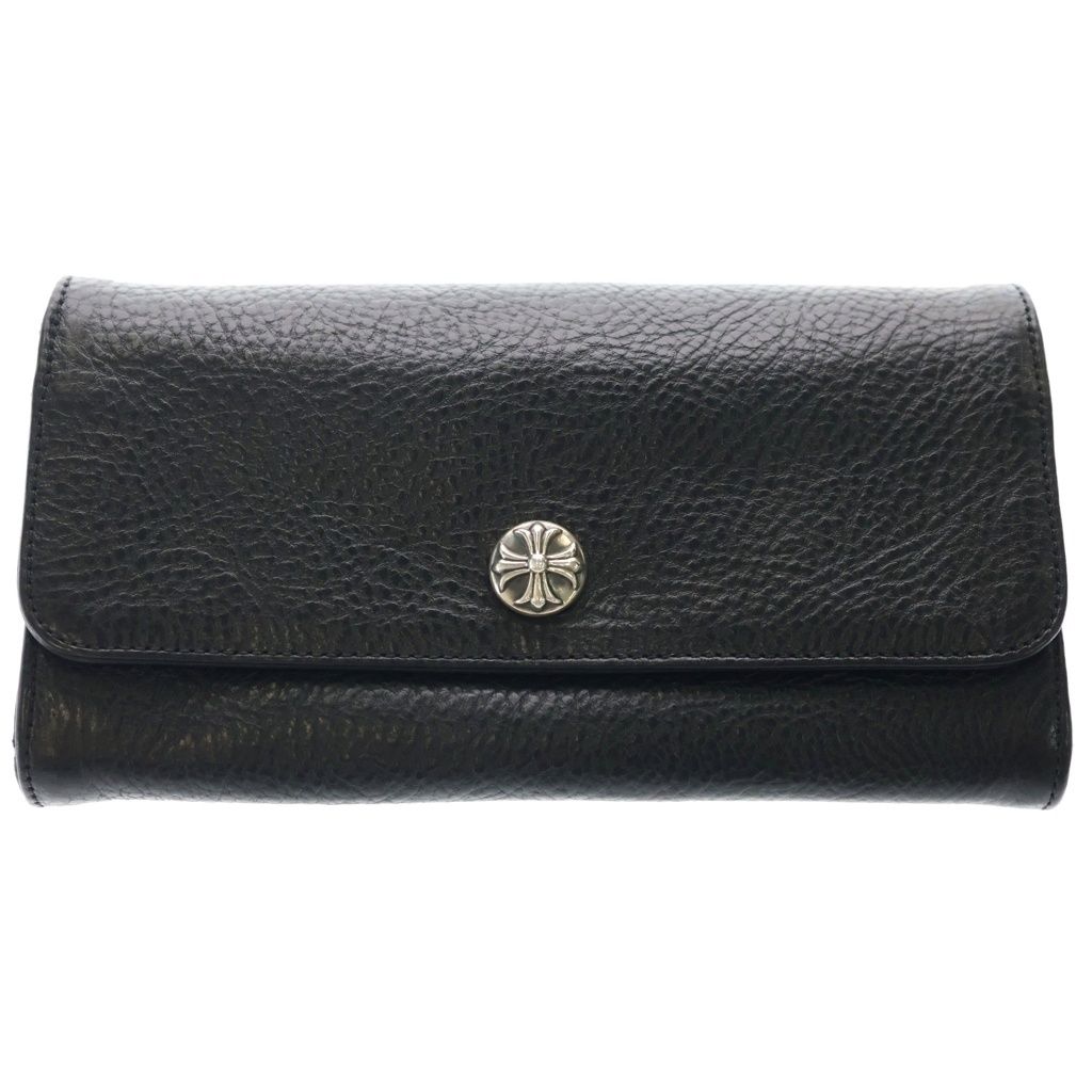 Chrome Hearts Judy Cross Ball Button Leather Wallet Black