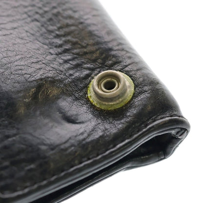Chrome Hearts 3 Fold Cross Ball Button Patch Leather Wallet Black — view 5