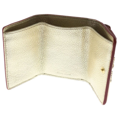 Miu Miu Madras Love Compact Wallet Trifold Mini Gold Leather — view 4