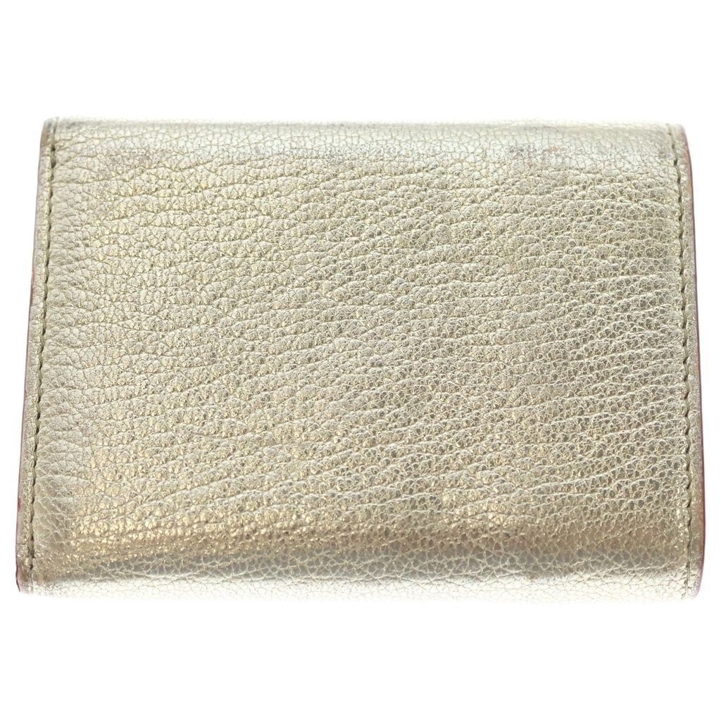 Miu Miu Madras Love Compact Wallet Trifold Mini Gold Leather — view 2
