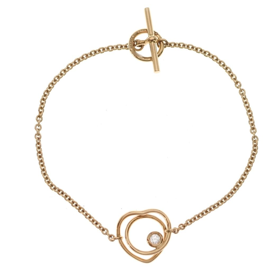Hermes Vertiges Coeur Diamond Bracelet Pink Gold PG