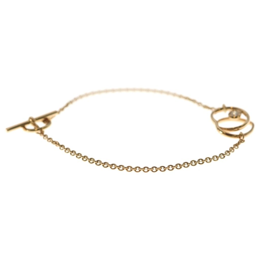 Hermes Vertiges Coeur Diamond Bracelet Pink Gold PG — view 3