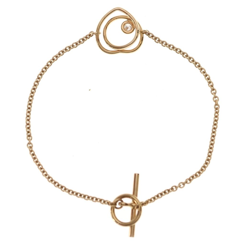 Hermes Vertiges Coeur Diamond Bracelet Pink Gold PG — view 2
