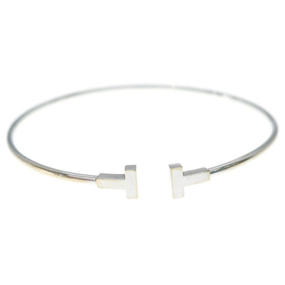 Tiffany & Co T Wire Bracelet Bangle White Gold