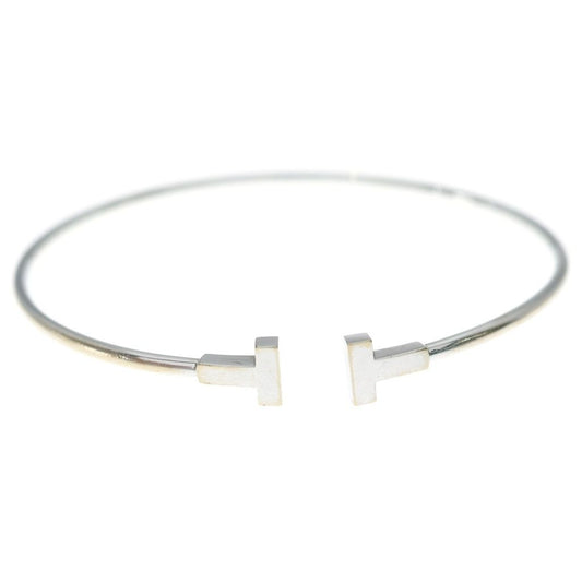 Tiffany & Co T Wire Bracelet Bangle White Gold