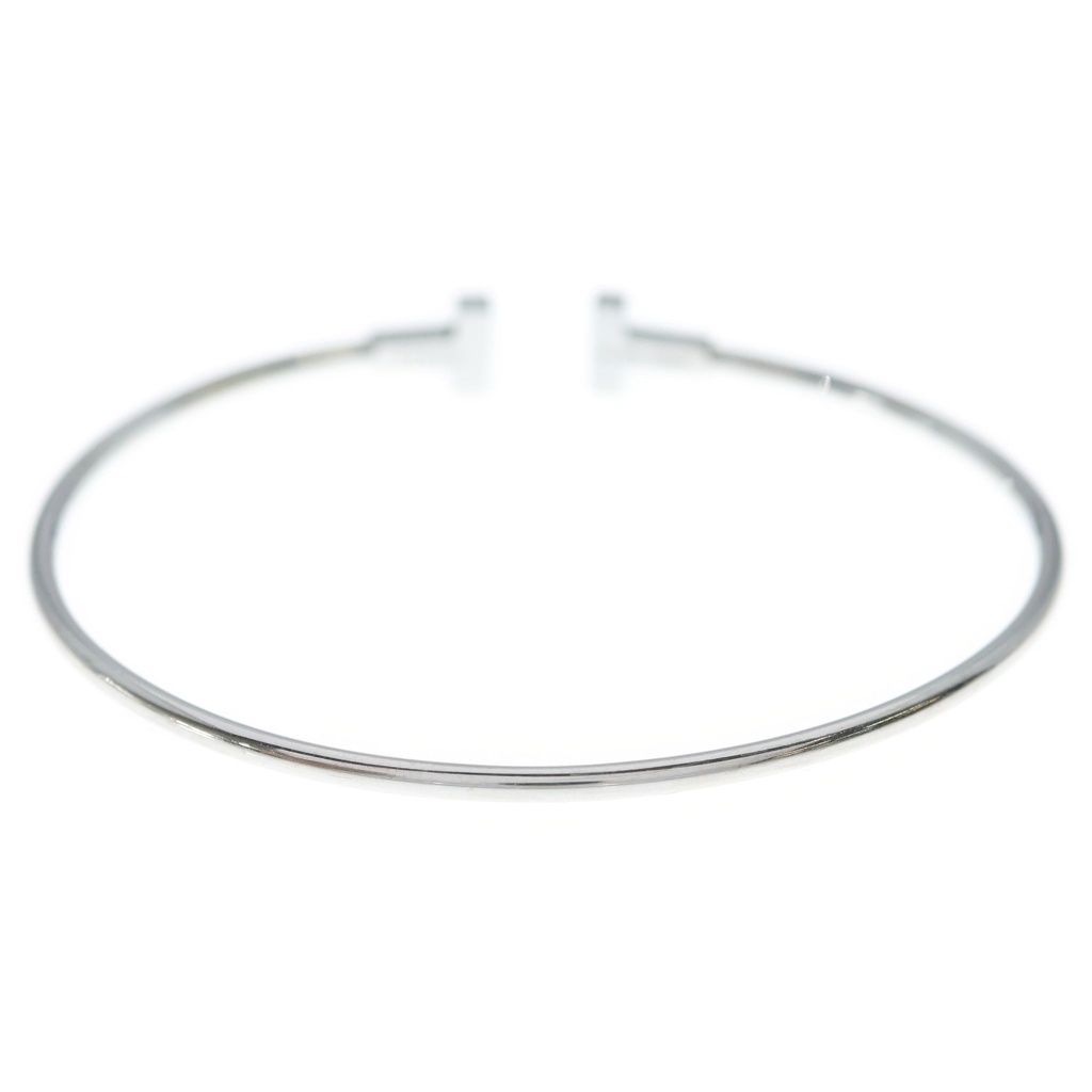 Tiffany & Co T Wire Bracelet Bangle White Gold — view 2