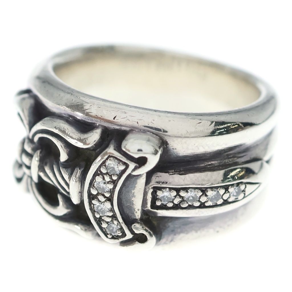 Chrome Hearts Dagger P Dmnd Daga Ring Pave Diamond Silver