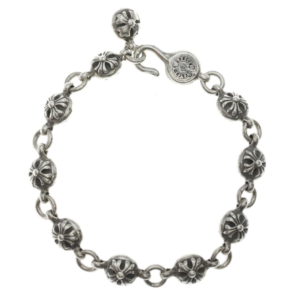 Chrome Hearts No2 Ball 2 Cross Bracelet Silver