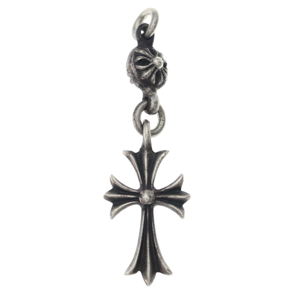 Chrome Hearts Vintage Tny CH Crs 1 Ball Tiny CH Cross Charm Pendant Top Silver — view 2