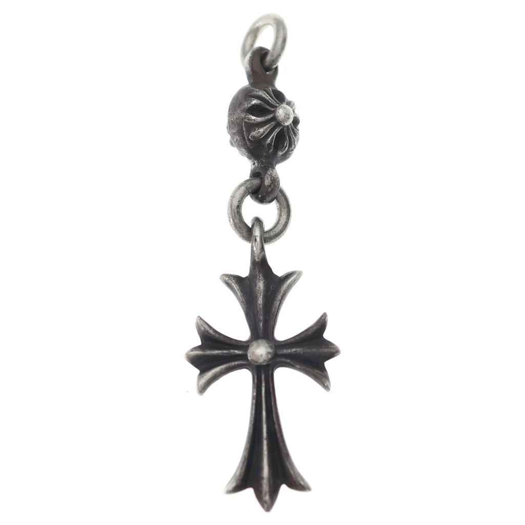 Chrome Hearts Vintage Tny CH Crs 1 Ball Tiny CH Cross Charm Pendant Top Silver