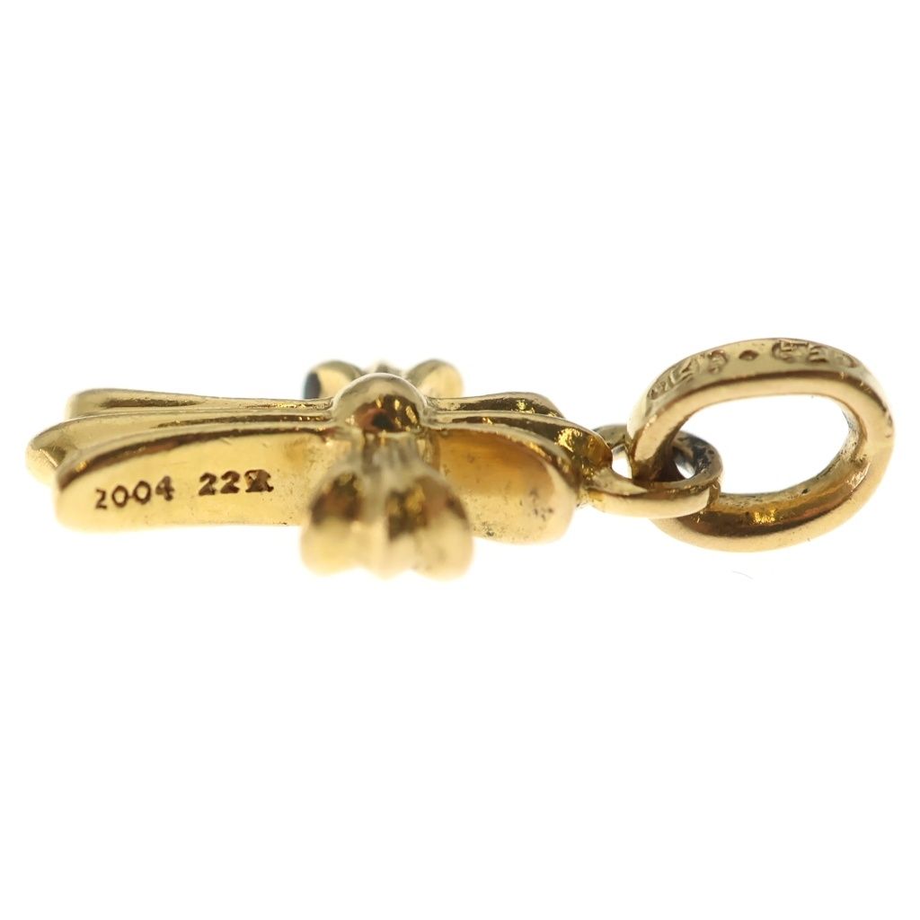 Chrome Hearts 22k Crs Baby Fat P Dia Fat Cross Pave Diamond Pendant Top Gold — view 3