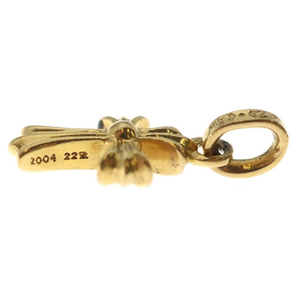Chrome Hearts 22k Crs Baby Fat P Dia Fat Cross Pave Diamond Pendant Top Gold — view 3