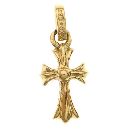 Chrome Hearts 22k Crs Baby Fat P Dia Fat Cross Pave Diamond Pendant Top Gold — view 2