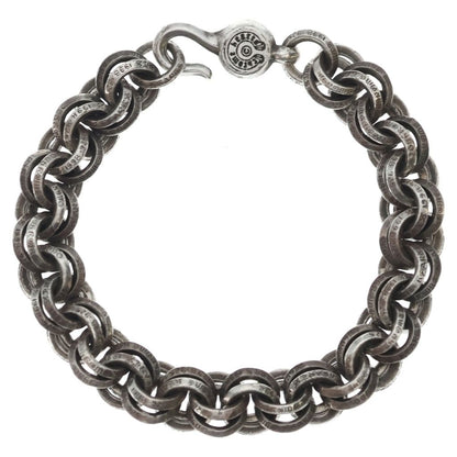 Chrome Hearts 2 Double B Ring Bracelet Silver