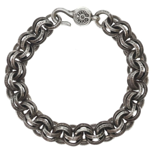Chrome Hearts 2 Double B Ring Bracelet Silver