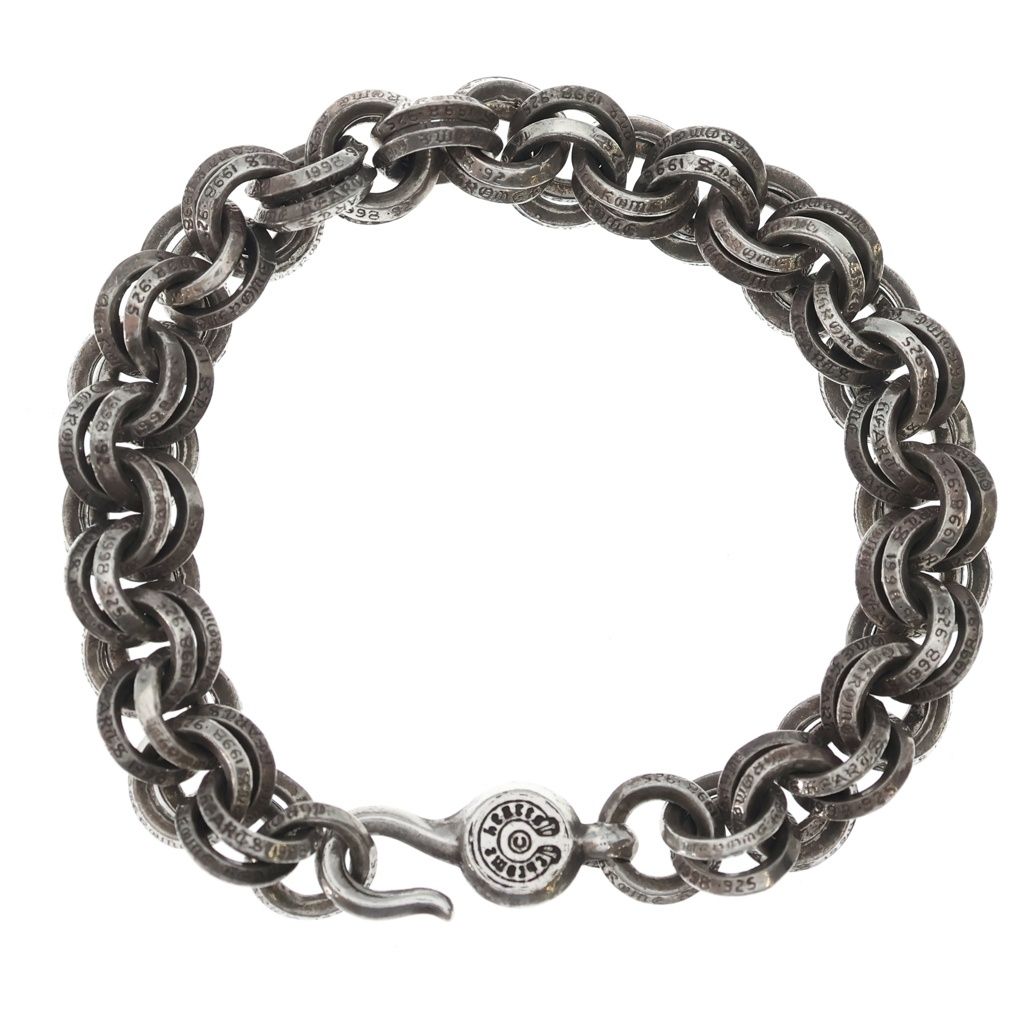 Chrome Hearts 2 Double B Ring Bracelet Silver — view 2