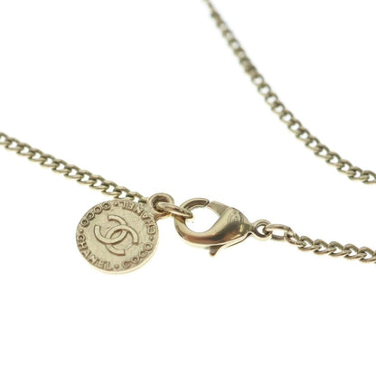 Chanel CC Logo Pearl Pendant Chain Gold White — view 4