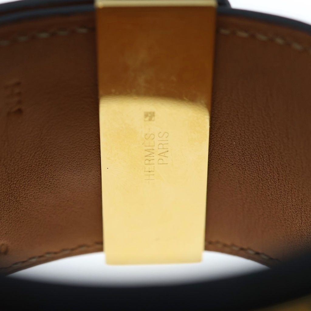 Hermes Collier de Chien Bracelet Black Box Calf Gold — view 5