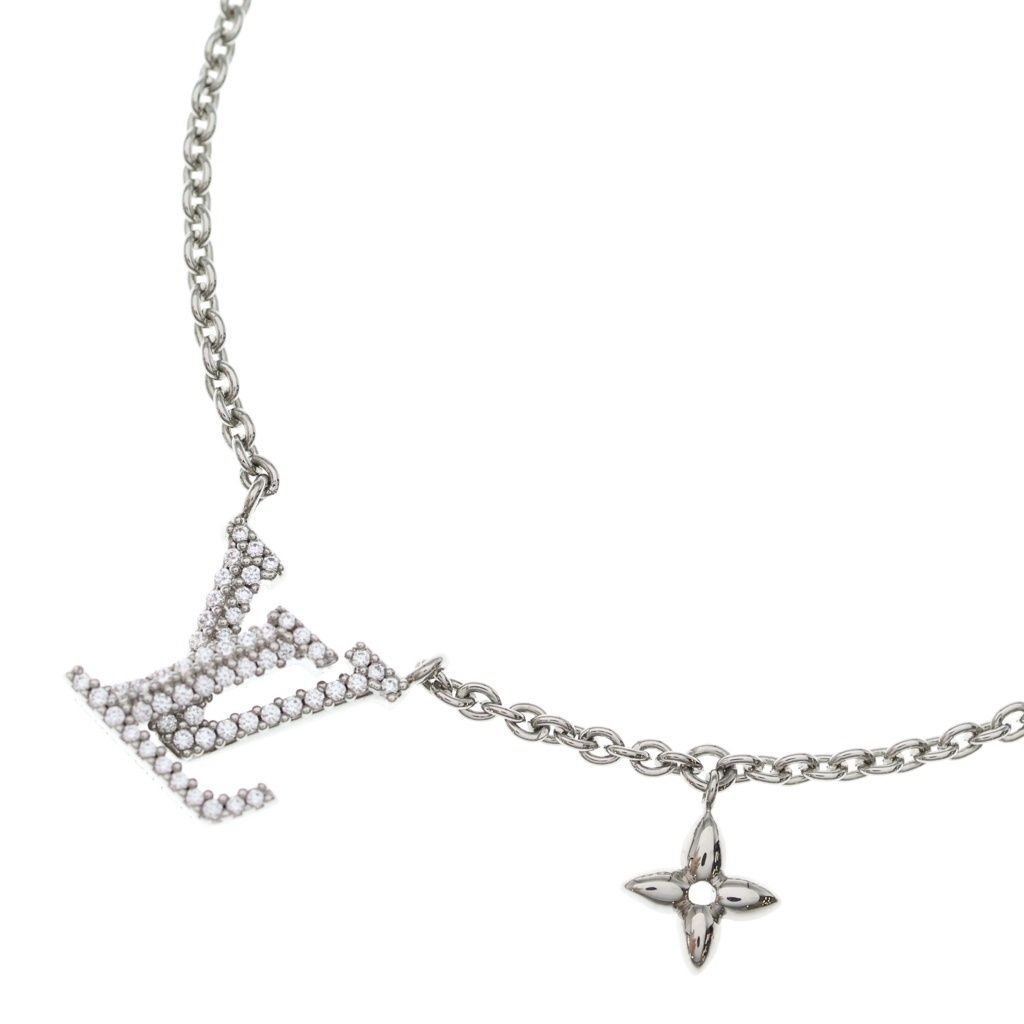 Louis Vuitton LV Iconic Rhinestone Pendant Chain Silver