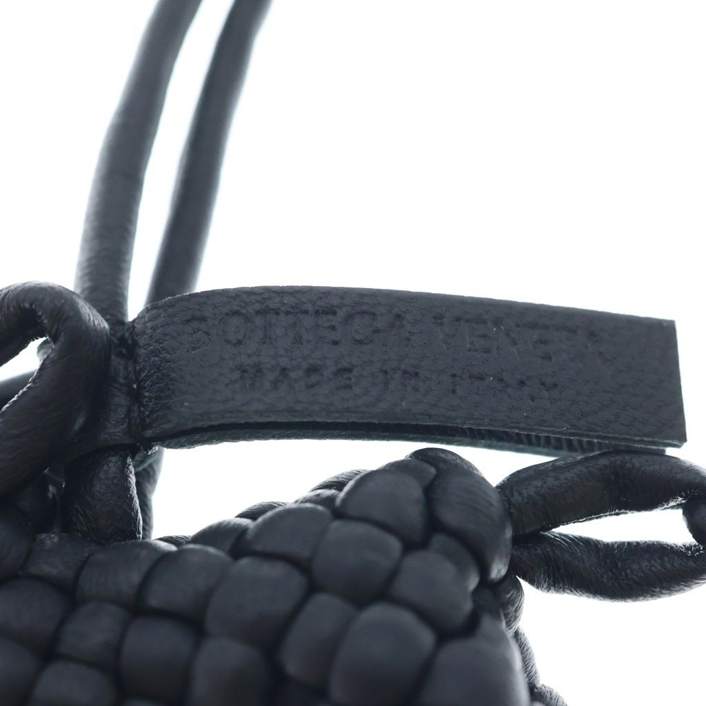 Bottega Veneta Intrecciato Dog Motif Bag Charm Black Leather — view 5