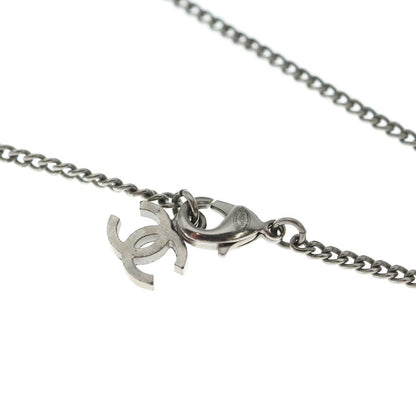 Chanel CC Logo Pendant Chain Silver Black White — view 4