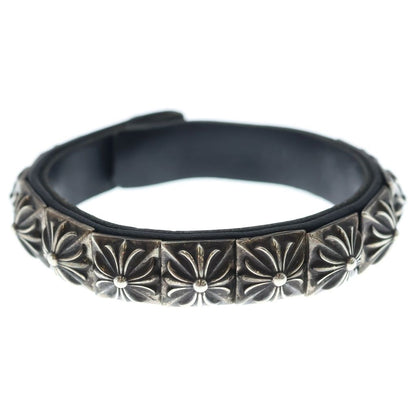 Chrome Hearts Zero Stud Sngl Row Pyramid Studs Single Leather Bracelet Silver — view 4