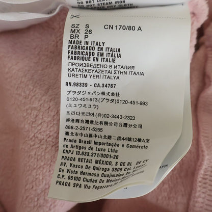 Miu Miu League Logo Print Studded Crew Neck Pullover Sweatshirt Pink — view 8