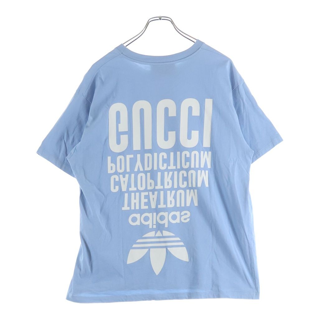 Gucci Adidas Logo Print Short Sleeve T-Shirt Light Blue — view 2