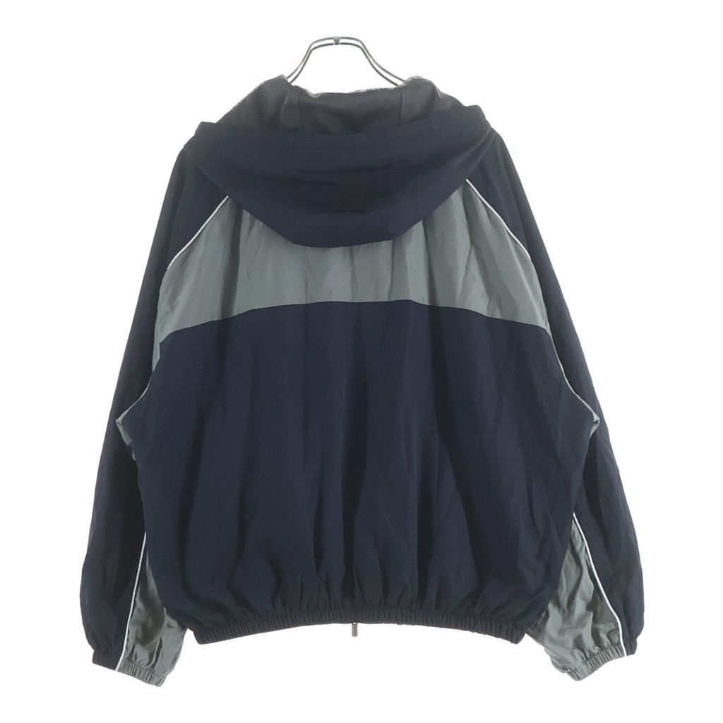 Miu Miu Technical Poplin Nylon Hooded Zip Up Jacket Navy Gray — view 2