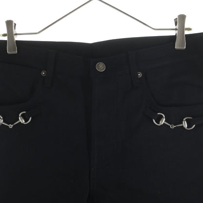 Gucci Horsebit Detail Straight Denim Pants Jeans Black — view 3