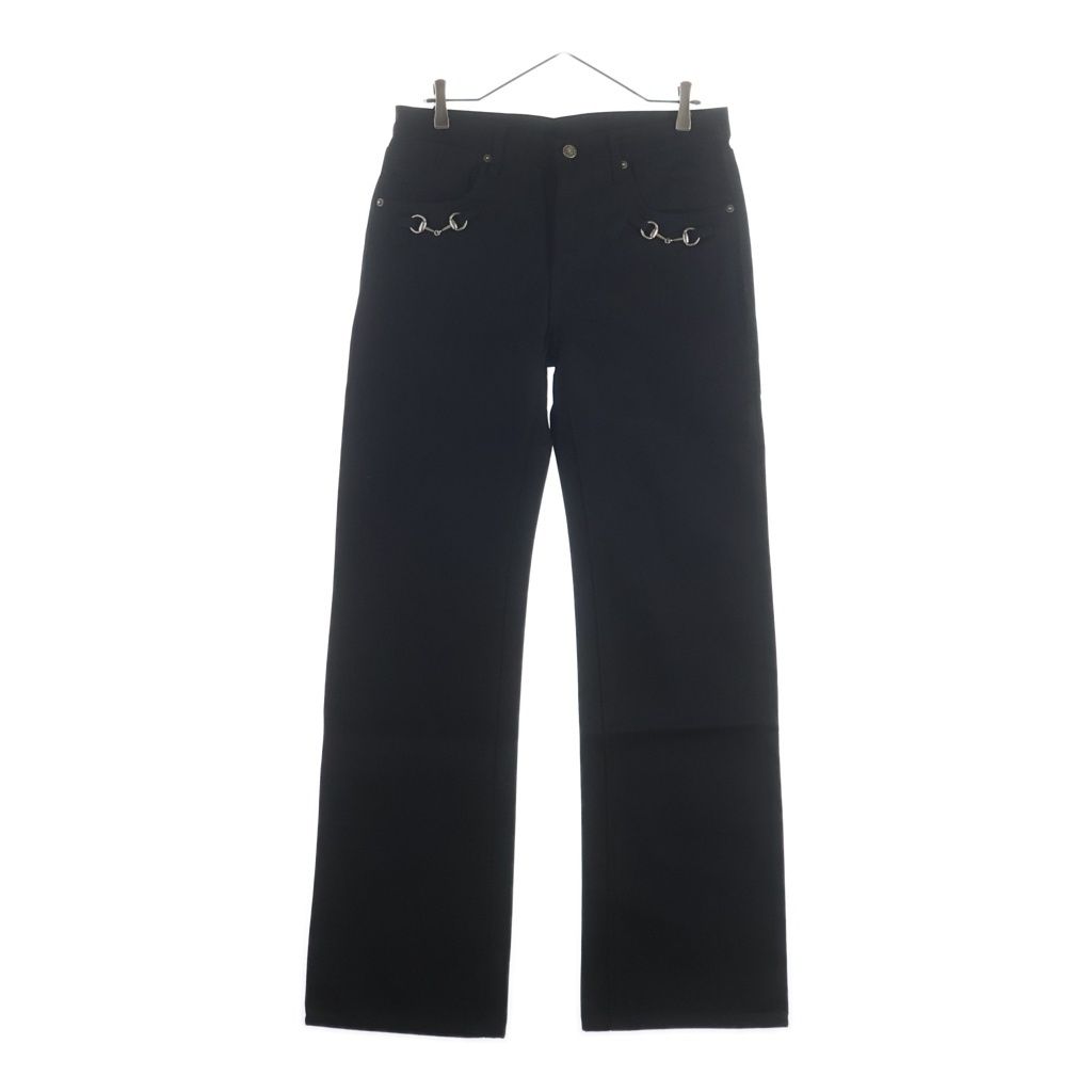Gucci Horsebit Detail Straight Denim Pants Jeans Black