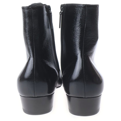 Saint Laurent Paris Rainer Zip Crinkle Leather Boots Black — view 3