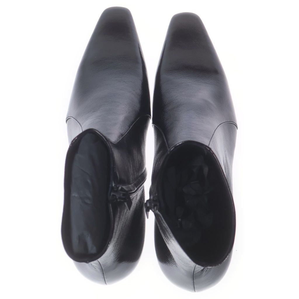 Saint Laurent Paris Rainer Zip Crinkle Leather Boots Black — view 4