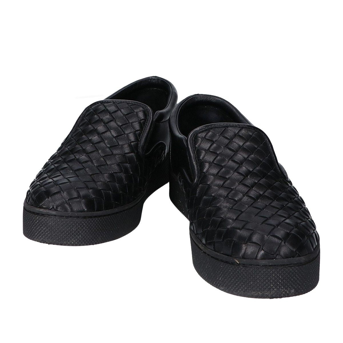Bottega Veneta Black Leather Intrecciato Slip Ons 36 Slipper