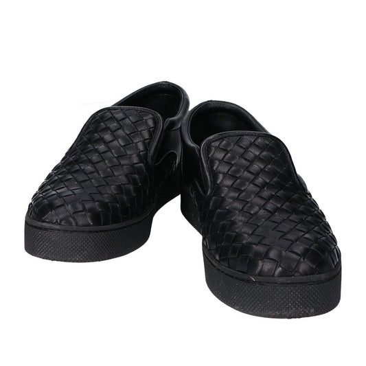 Bottega Veneta Black Leather Intrecciato Slip Ons 36 Slipper