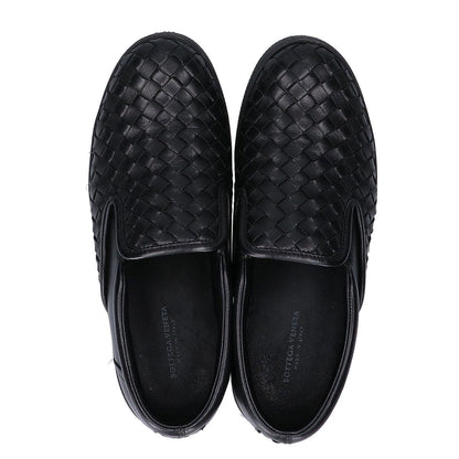 Bottega Veneta Black Leather Intrecciato Slip Ons 36 Slipper — view 5