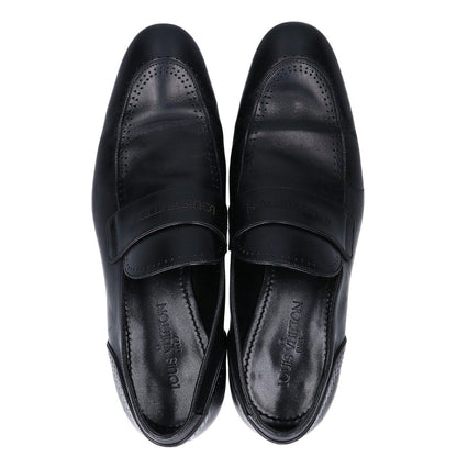 Louis Vuitton Black Leather Logo Loafers — view 5
