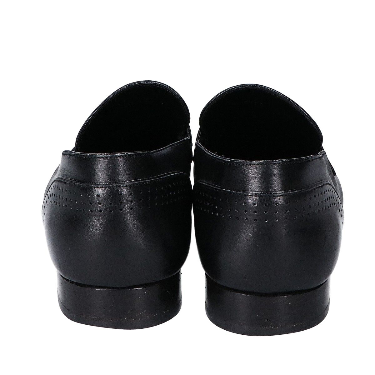 Louis Vuitton Black Leather Logo Loafers — view 3