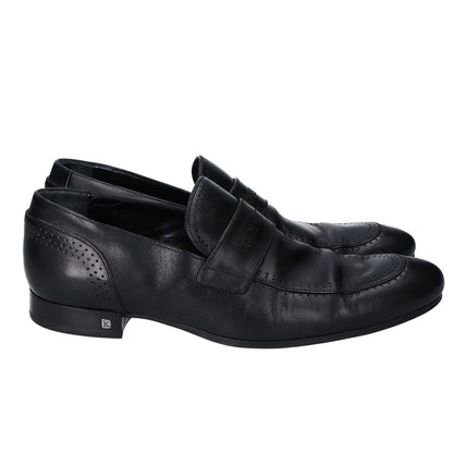 Louis Vuitton Black Leather Logo Loafers — view 4