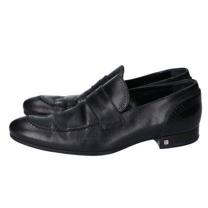 Louis Vuitton Black Leather Logo Loafers — view 2