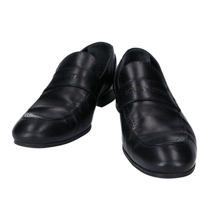 Louis Vuitton Black Leather Logo Loafers