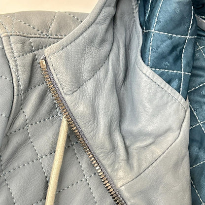 Dolce & Gabbana Light Blue Lambskin Zip Up Hoodie 44 — view 8
