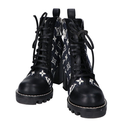 Louis Vuitton Star Trail Line Ankle Boots Denim Leather