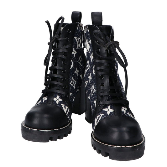 Louis Vuitton Star Trail Line Ankle Boots Denim Leather