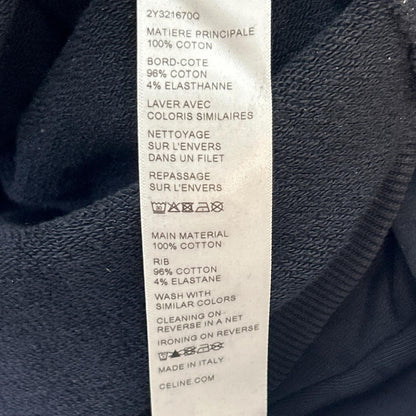 Celine Black Logo Cotton Fleece Hoodie-s — view 4