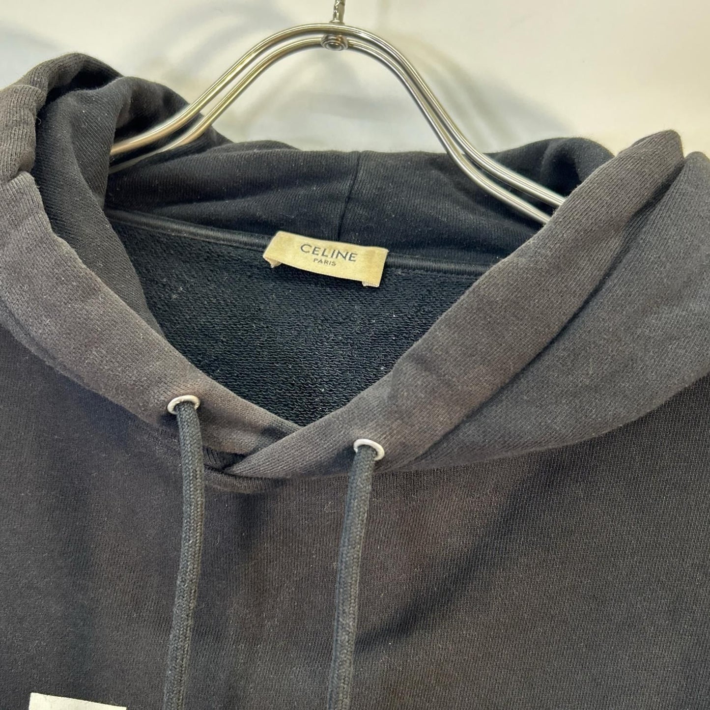 Celine Black Logo Cotton Fleece Hoodie-s — view 5