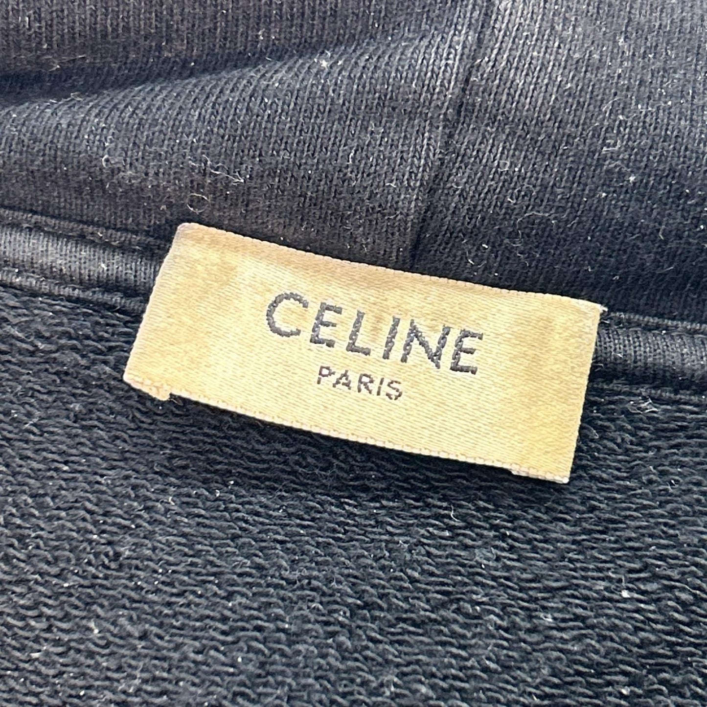 Celine Black Logo Cotton Fleece Hoodie-s — view 3