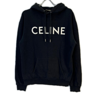 Celine Black Logo Cotton Fleece Hoodie-s